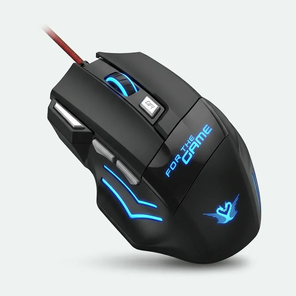Black Shuangfeilong G601 luminous gaming mouse with DPI button and illuminated accents
