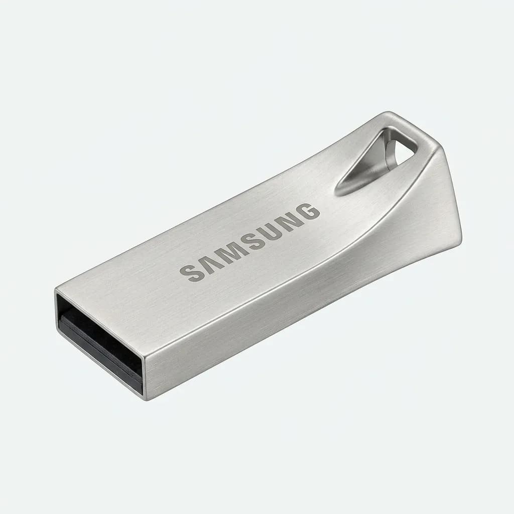 Samsung BAR Plus 16GB silver USB 3.1 flash drive with integrated carrying opening