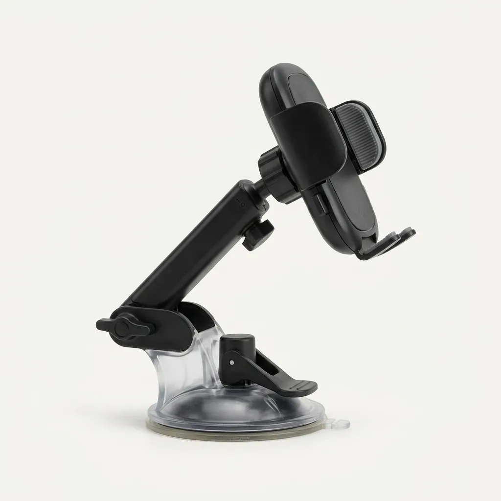 Black H9 adjustable mobile phone holder with suction mounting base