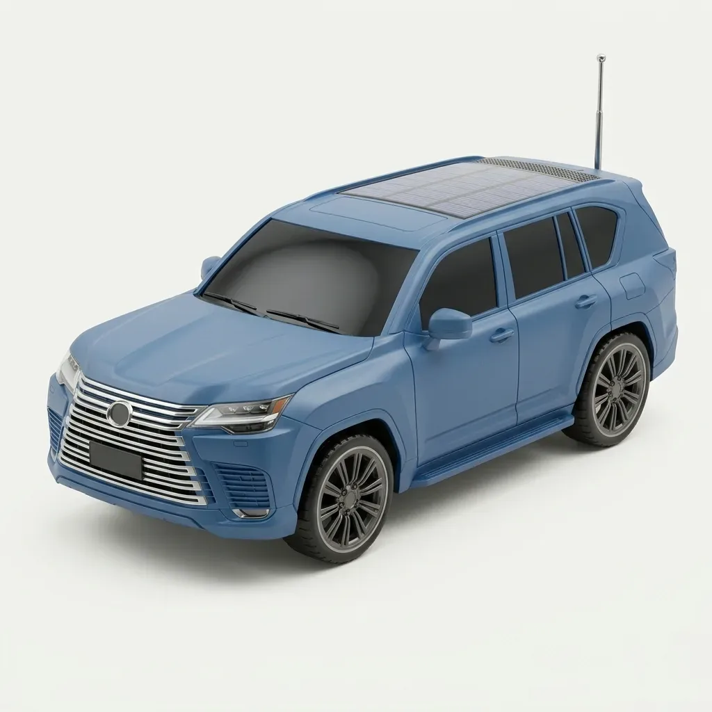 Blue J-iPOK P368SUN SUV-shaped wireless speaker with roof solar panel and antenna