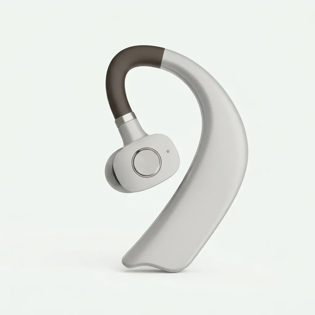 WY-05 Ring Collar wireless stereo headset in white and grey shown on a clean background