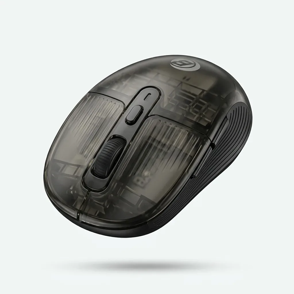 CoolBell NEO WB-M101 wireless mouse in black transparent design