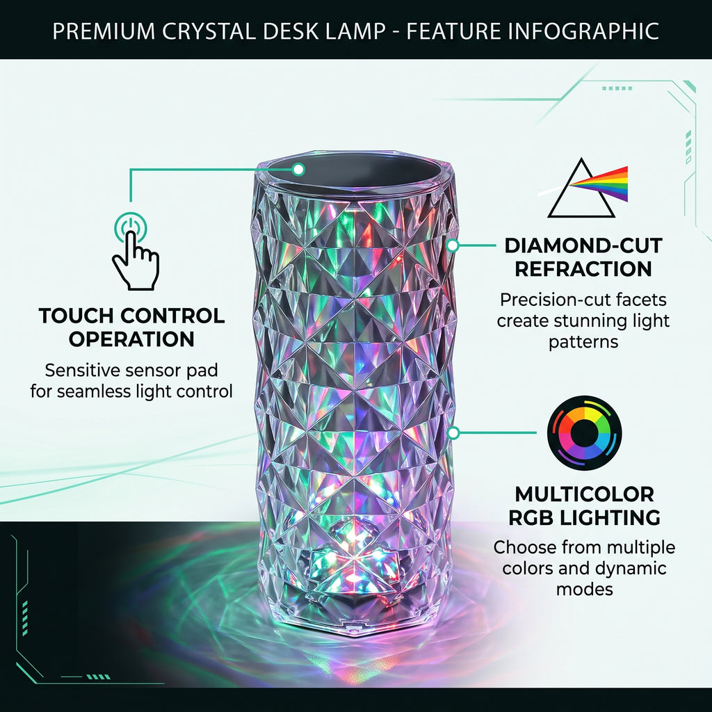 Diamond Multicolor Table Lamp
