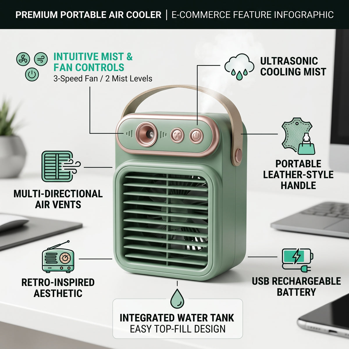 Rechargeable Retro Spray Fan