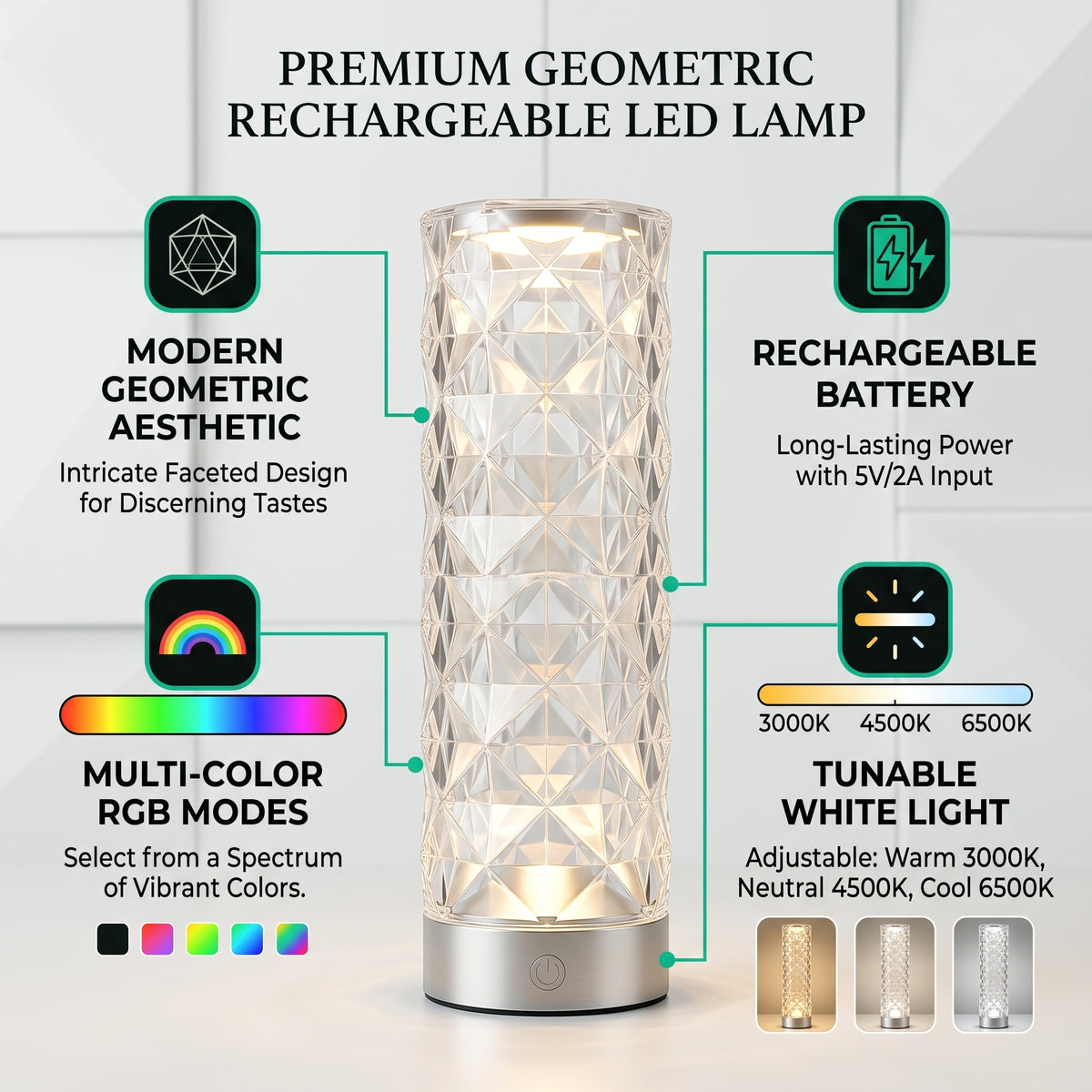 RGB Crystal Table Lamp