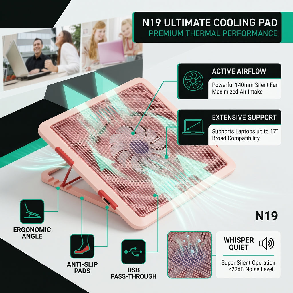 N191 Laptop Cooling Pad with 140mm Fan
