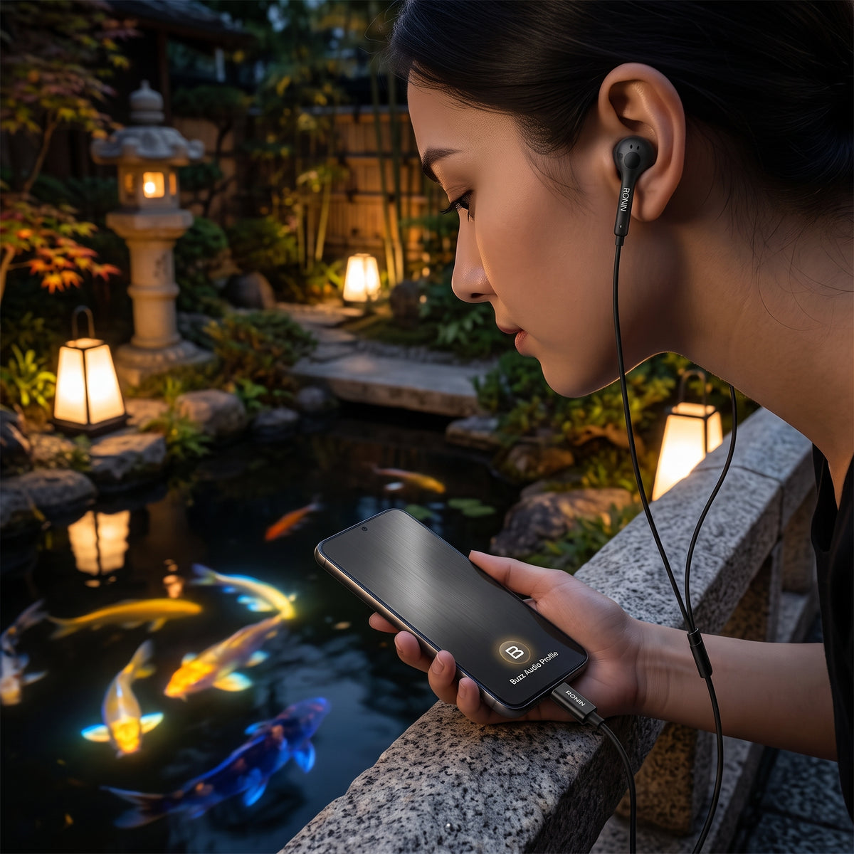 Ronin Buzz USB-C Half-In-Ear Earphones