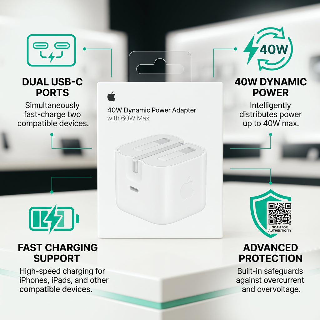 Apple 40W Dynamic Power Adapter with 60W Maximum Output