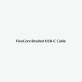 Braided USB-C cable neatly coiled on a light studio background