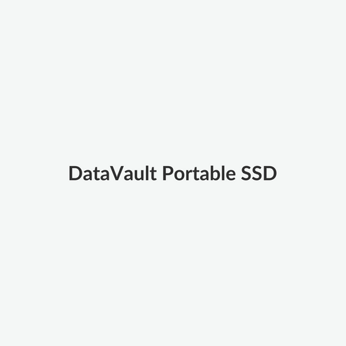Compact portable solid-state drive on a light studio background